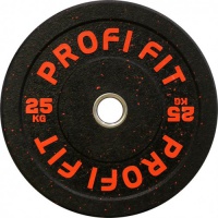 диск для штанги profi-fit с цветными вкраплениями hi-temp, 51 мм, 25 кг