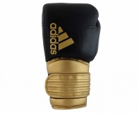 перчатки боксерские adidas hybrid 300 черно-золотые adih300