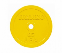 диск бампированный для crossfit d51мм ivanko obp-15kg желтый