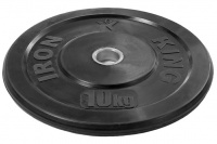 диск для кроссфита iron king из цельной резины (бампер) черный 10 кг