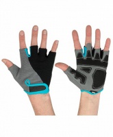 перчатки для фитнеса star fit su-117 черный-серый-голубой