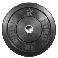 диск для кроссфита iron king из цельной резины (бампер) черный 5 кг