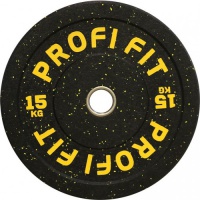 диск для штанги profi-fit с цветными вкраплениями hi-temp, 51 мм, 15 кг
