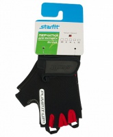 перчатки для фитнеса star fit su-119, черный/красный